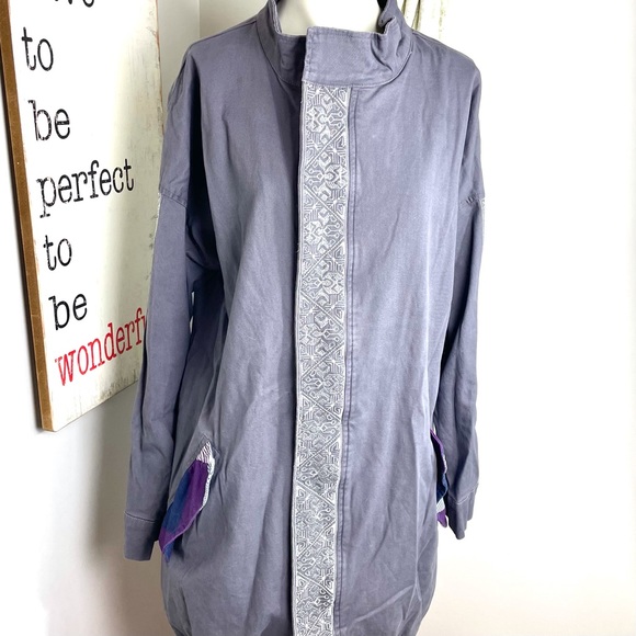 Reborn charcoal twill cotton oversized jacket - Picture 7 of 11